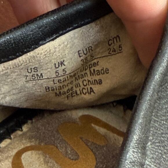 Sam Edelman Felicia Classic women’s Ballet Flats Saddle Leather Black Size 7.5 - Picture 2 of 6